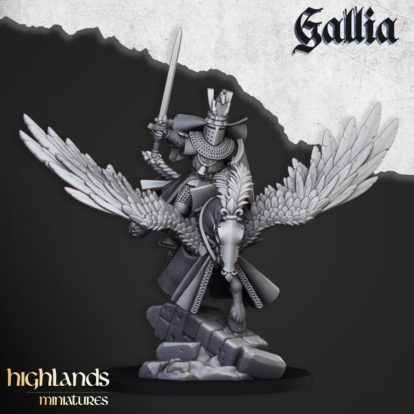 Gallia Knights on Pegasus | Highlands Miniatures