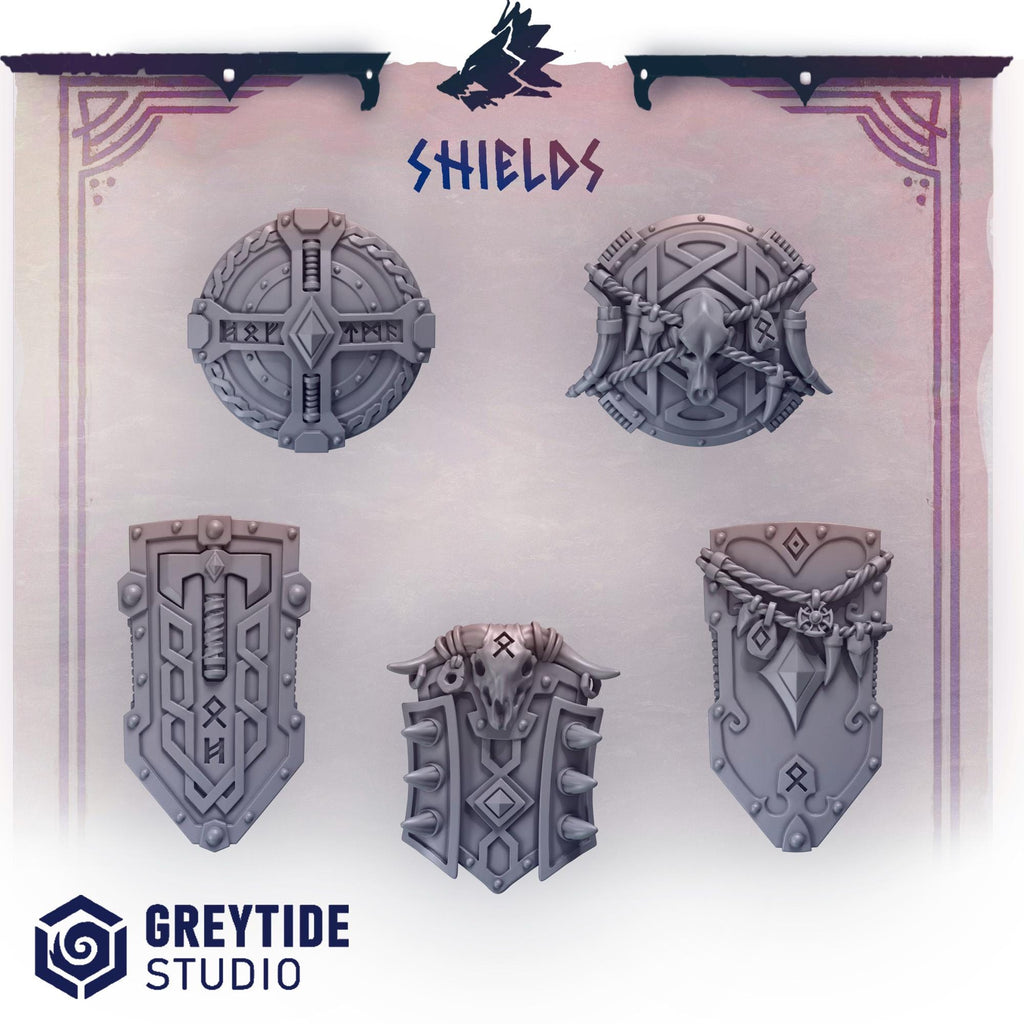 Primal Hounds Shields | RPG Tabletop Miniature Wargaming Grim-Dark Sci-Fi  Proxy