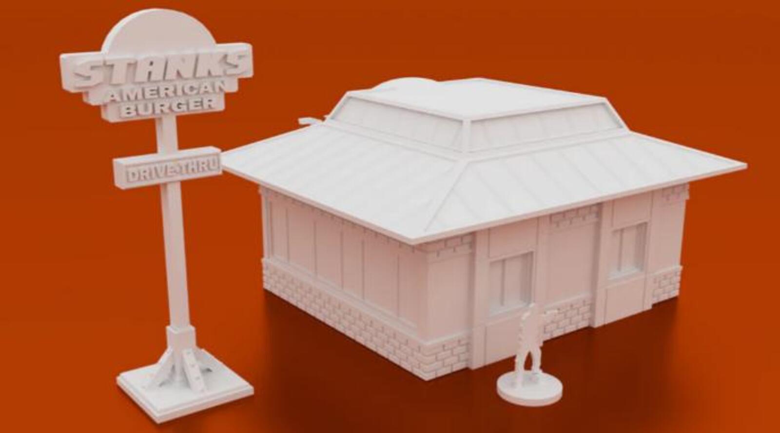 Urban Fast Food Restaurant – Modern City Building for MCP – Corvus Games Terrain