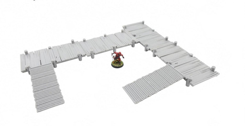 Samurai Fishing Village Jetty Set 28mm 3D printed Gaming terrain - 3D Alien Worlds