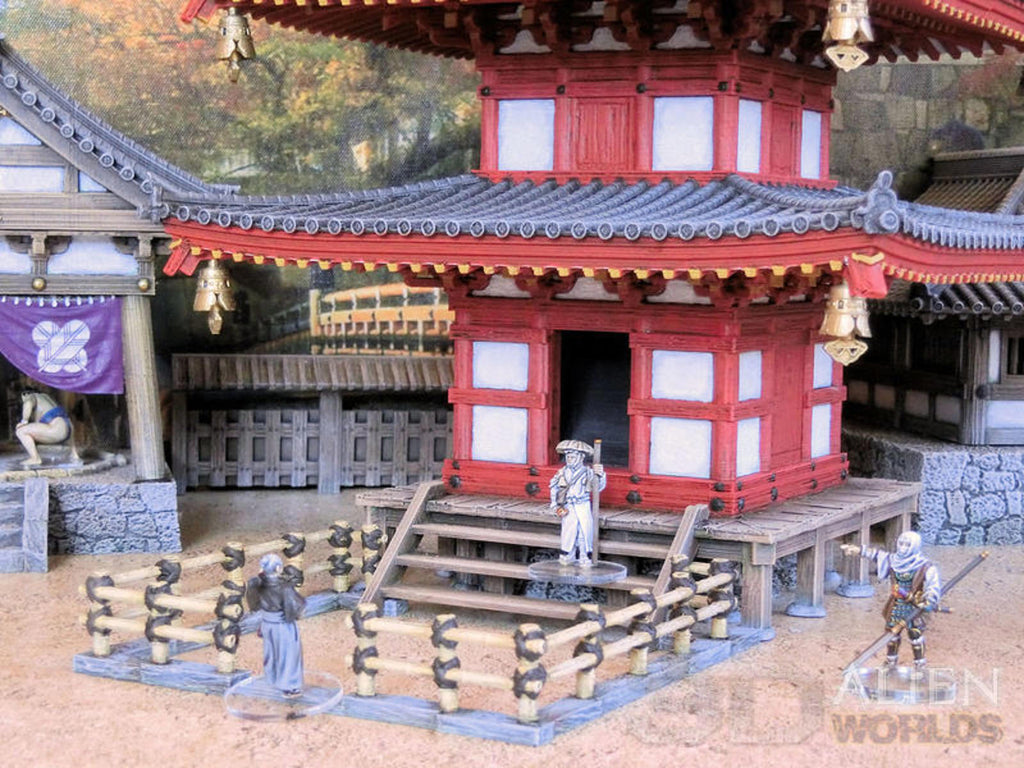 Samurai Pagoda Dice Tower 28mm 3D printed Gaming terrain - 3D Alien Worlds