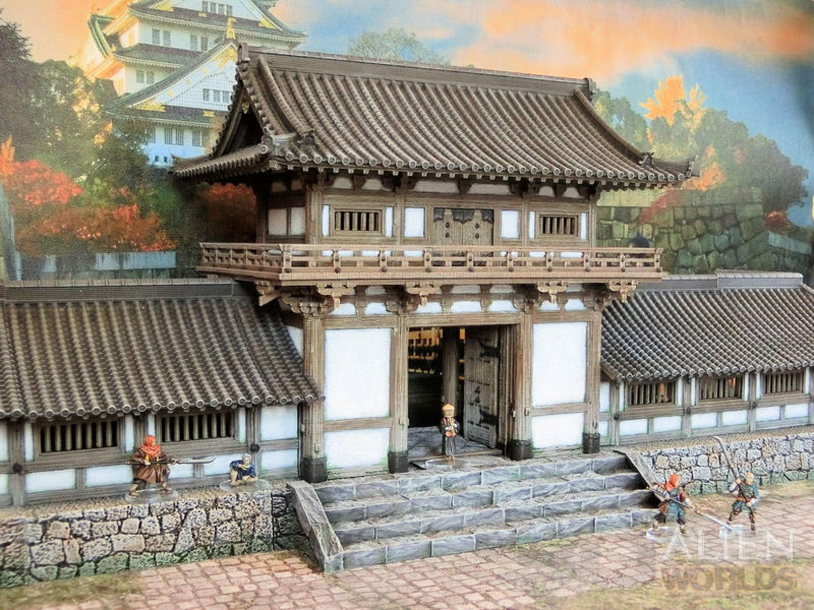 Samurai Temple Outer Gate Set 28mm 3D printed Gaming terrain - 3D Alien Worlds