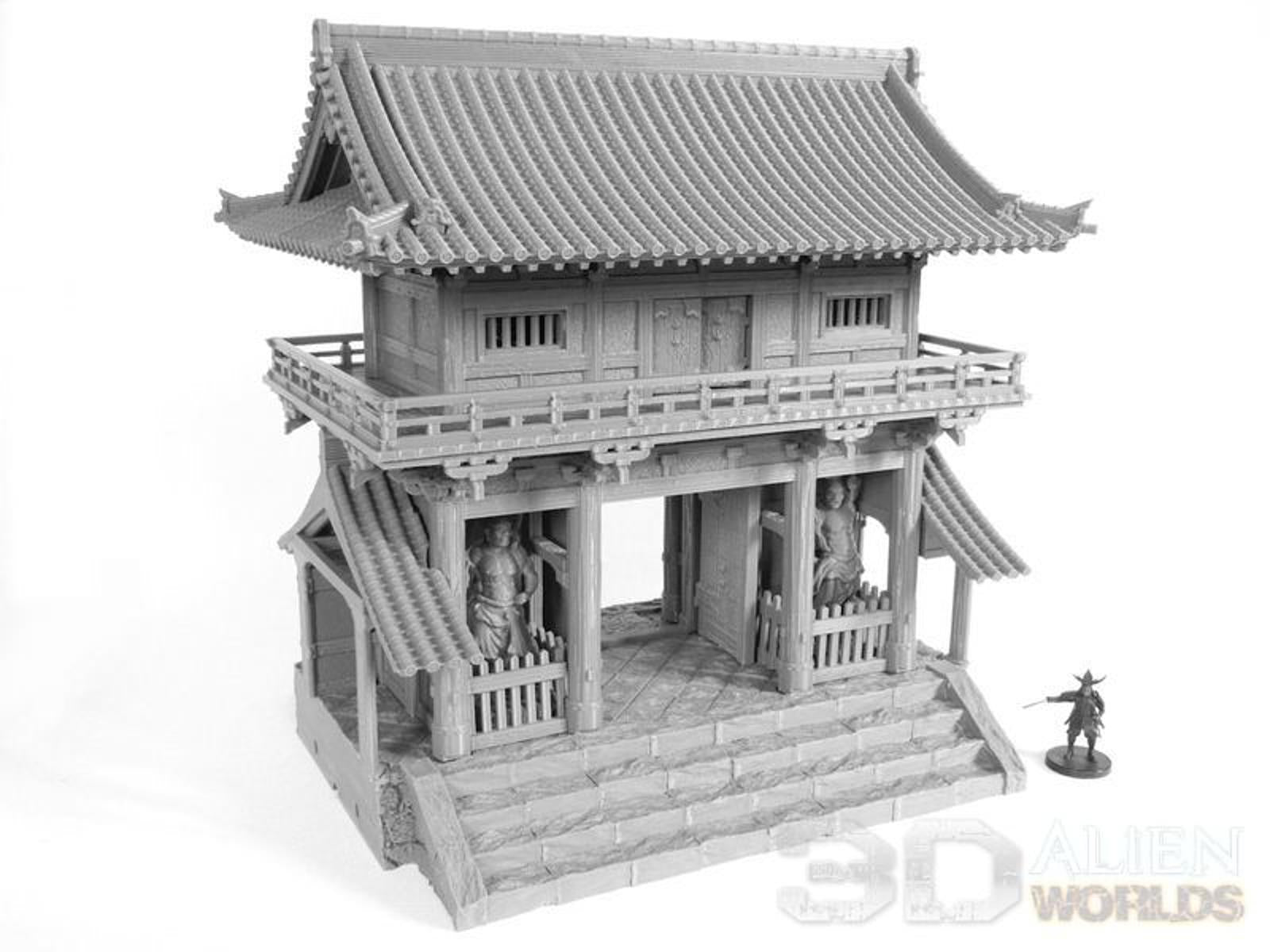 Samurai Temple Outer Gate Set 28mm 3D printed Gaming terrain - 3D Alien Worlds