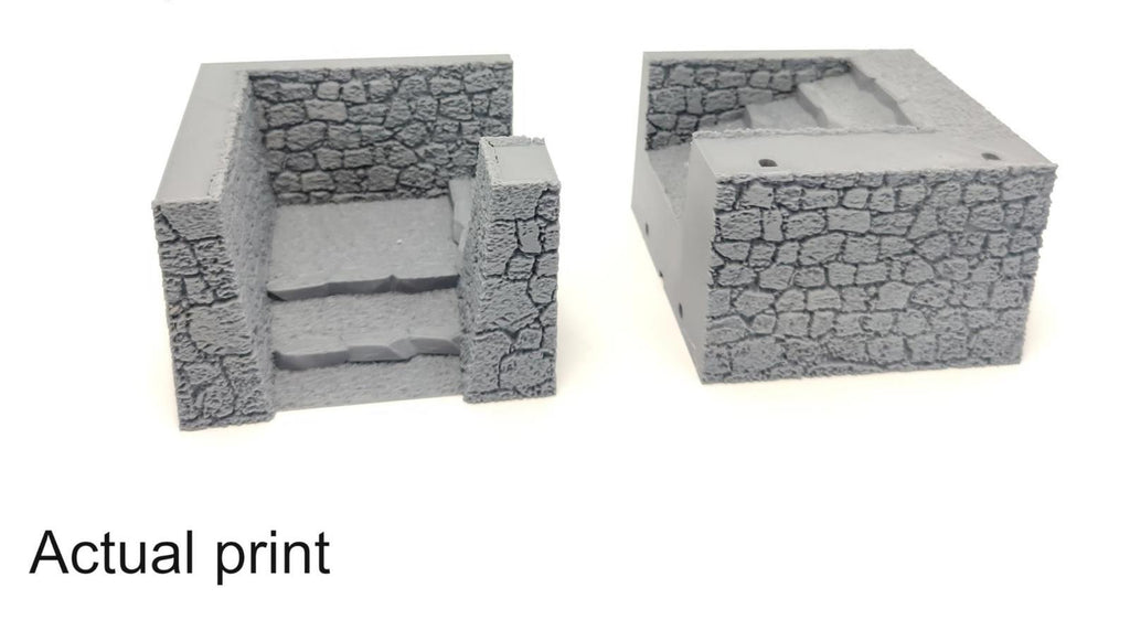 Samurai Castle Walls Slope 28mm 3D printed terrain test of honour 3DAlienworld