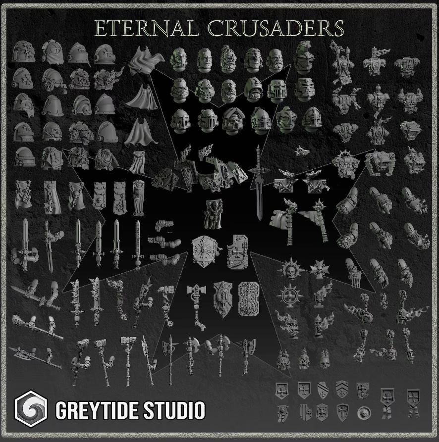 Eternal Crusaders Sword and Board GreyTide Studio | Tabletop Miniature Wargaming Grim-Dark Sci-Fi  Proxy