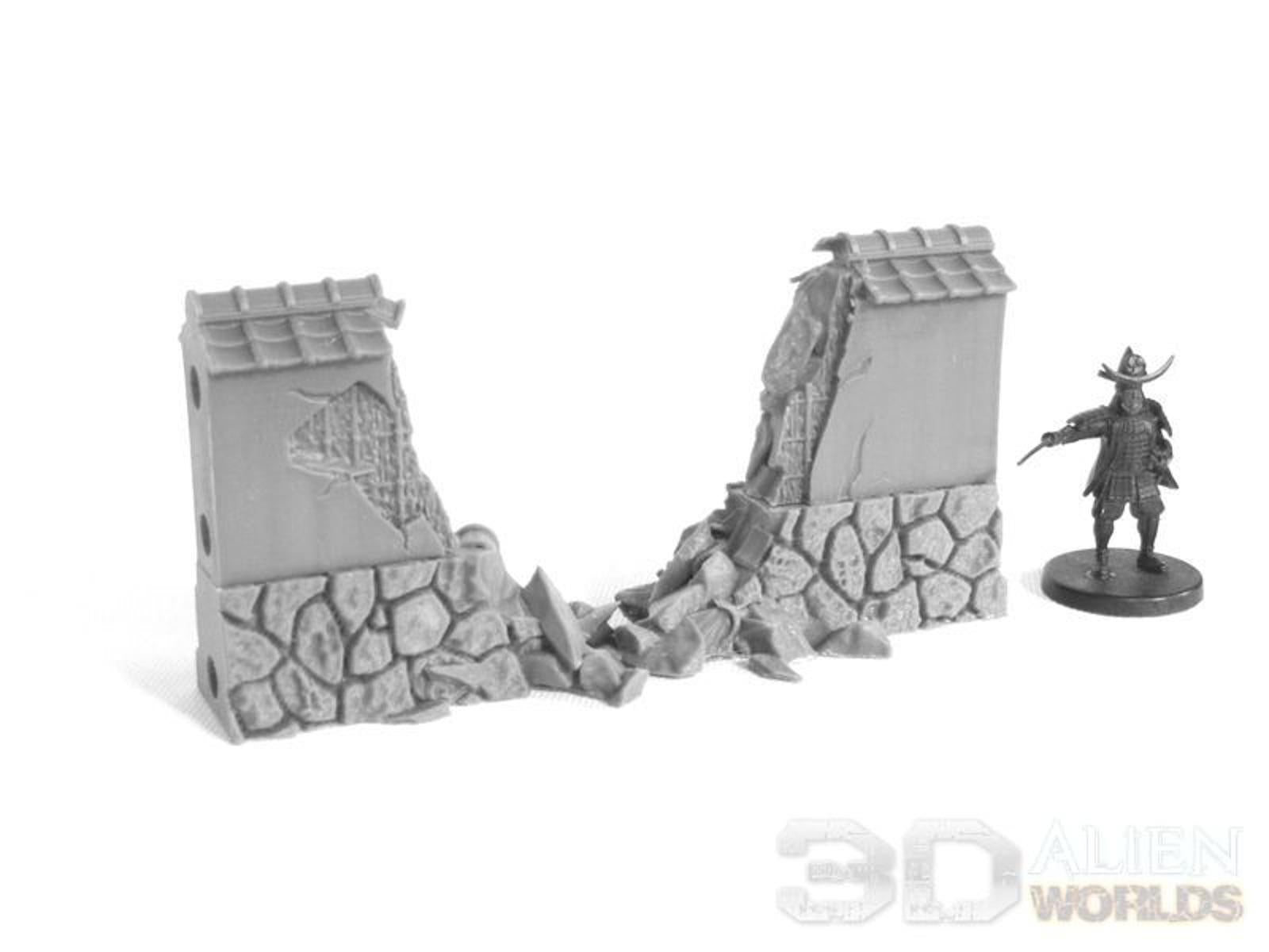 Samurai Stone Walls Builder  28mm 3D printed Gaming terrain - 3D Alien Worlds