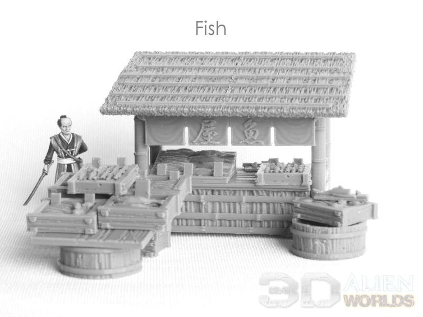 Samurai Market Stalls 28mm 3D printed Gaming Terrain - 3D Alien Worlds