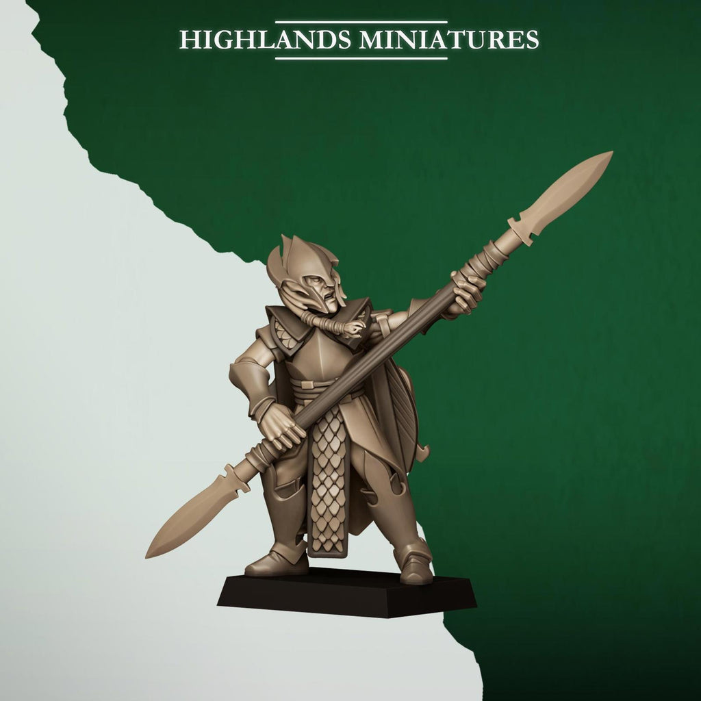 Feral Elves Spearmen Regiment for Fantasy Wargaming by Highland Miniatures