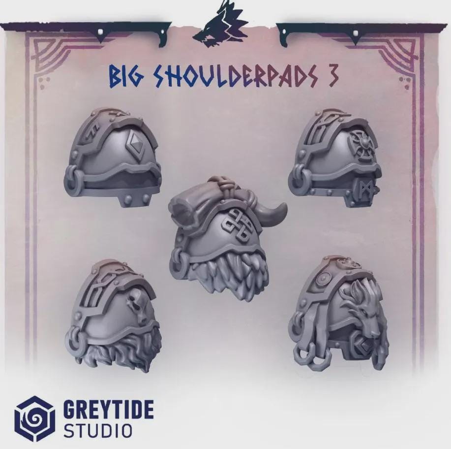 Primal Hounds Big Shoulder Pads 3 | Tabletop Miniature Wargaming Grim-Dark Sci-Fi