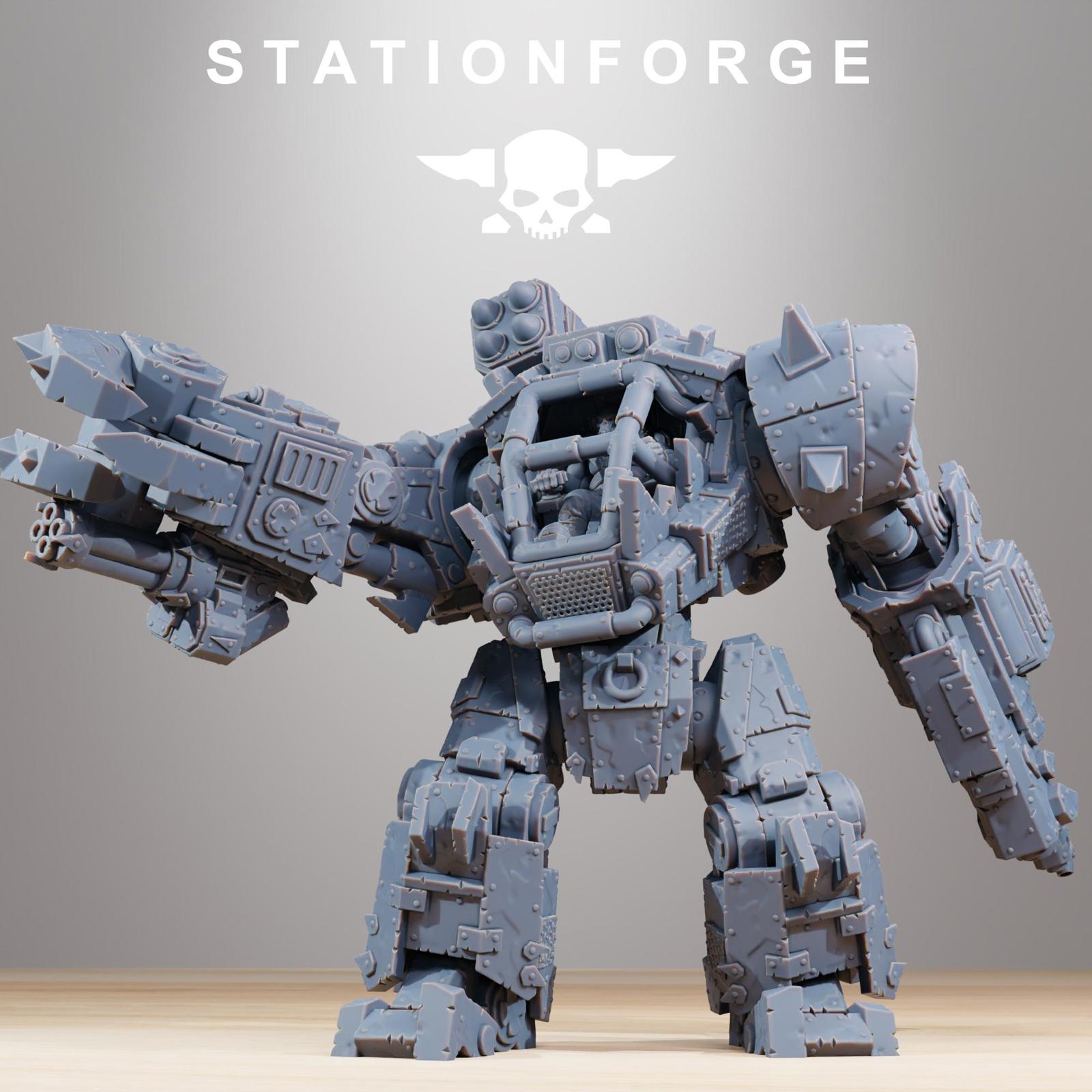 Station forge Orkaz Walkanator (BIG BOY) Proxy minitures Tabletop RPG Wargaming 130mm base