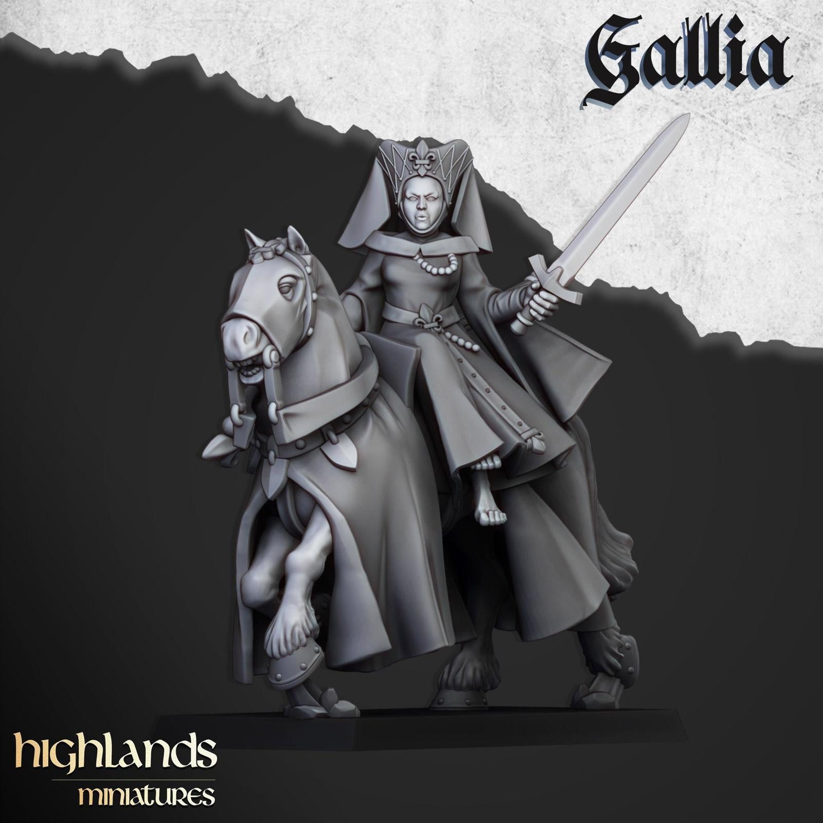 Damsel of Galia on foot/mounted | Highlands Miniatures