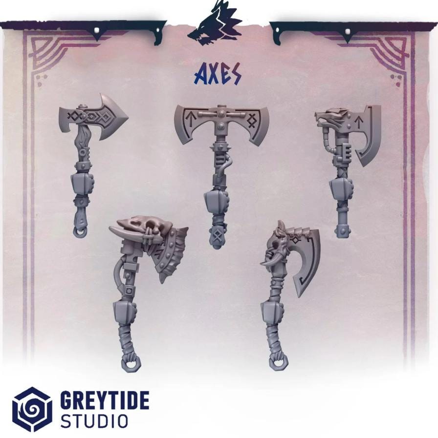 Primal Hounds Axes | Tabletop Miniature Wargaming Grim-Dark Sci-Fi