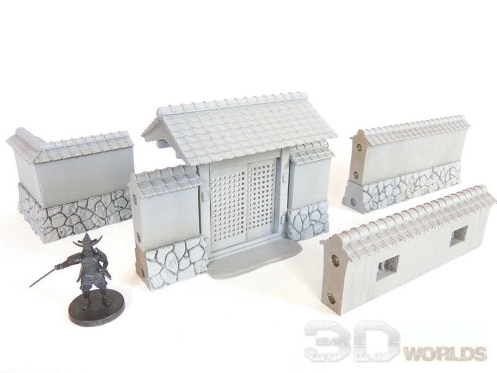 Samurai Stone Walls Builder  28mm 3D printed Gaming terrain - 3D Alien Worlds