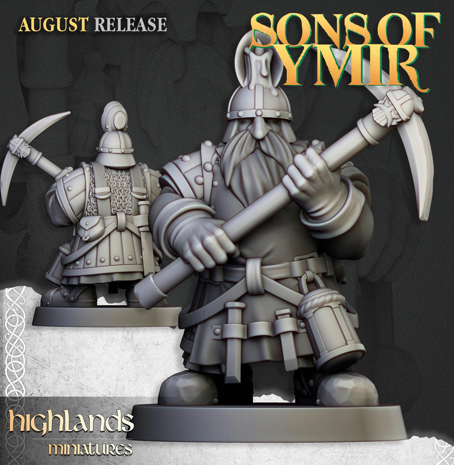 Dwarf Miners - Highlands Miniatures