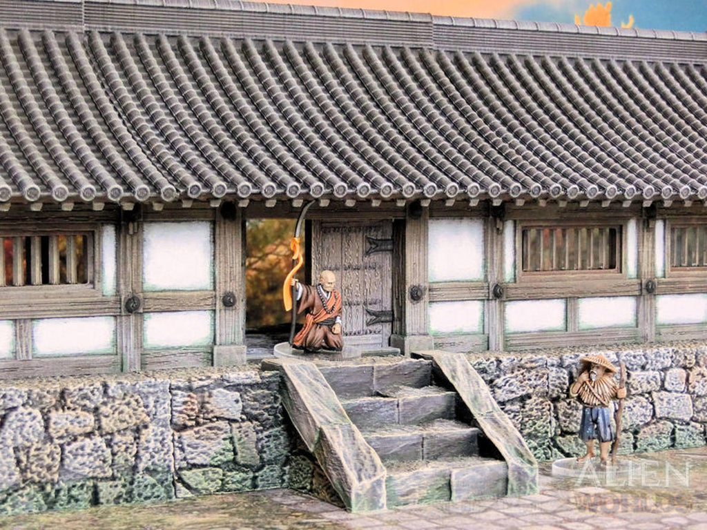 Samurai Temple Doorway Wall 28mm 3D printed Gaming terrain - 3D Alien Worlds
