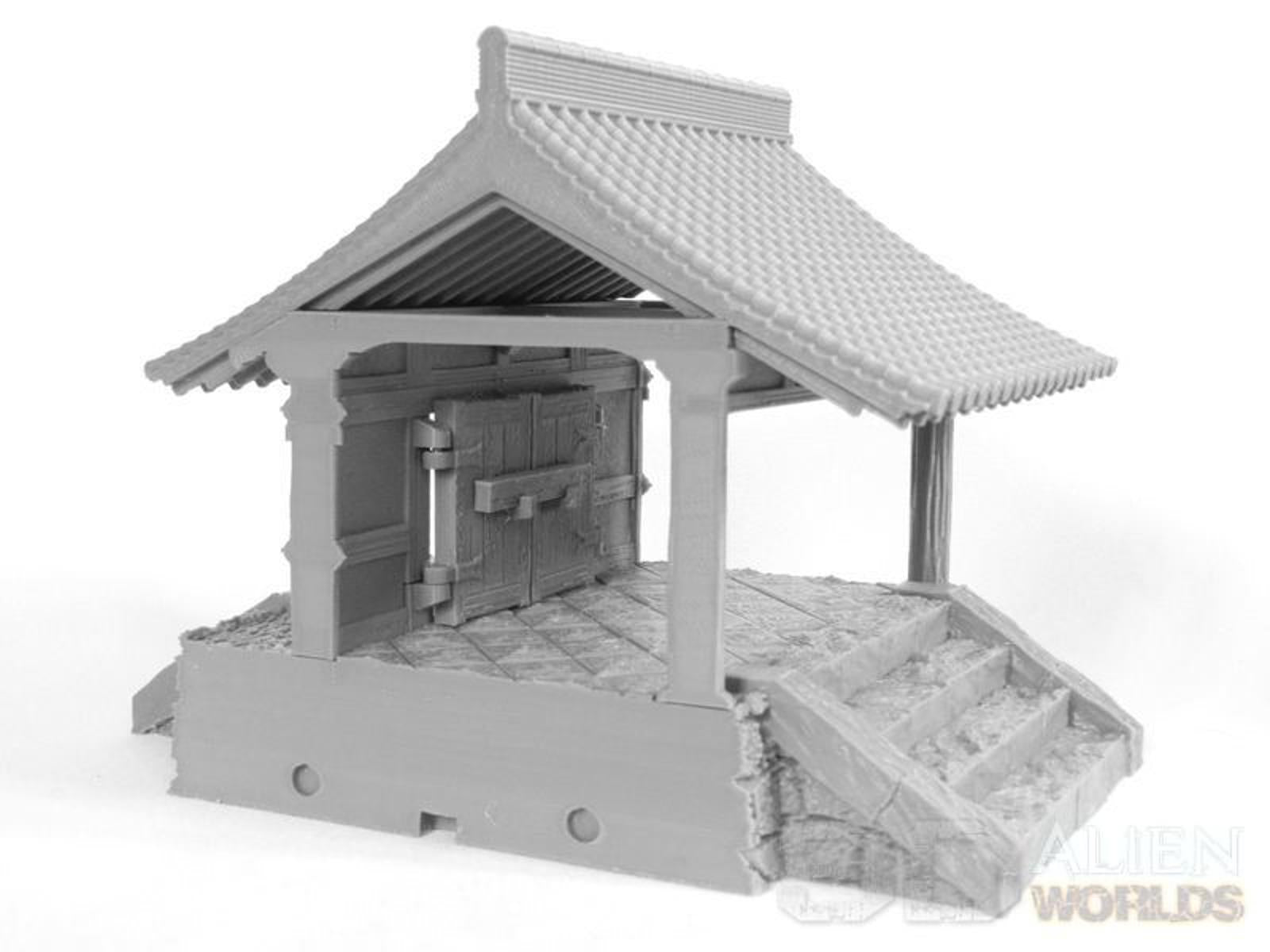 Samurai Temple Doorway Wall 28mm 3D printed Gaming terrain - 3D Alien Worlds