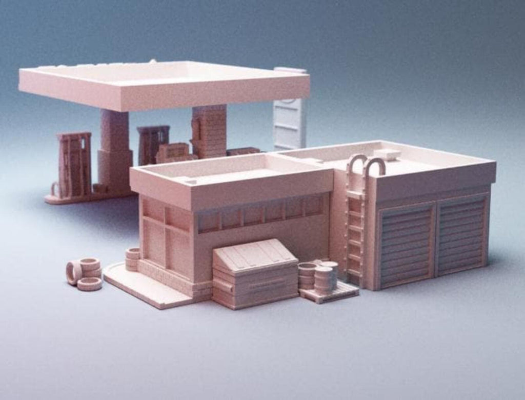 Urban Gas Station – Modern City Building for MCP – Corvus Games Terrain
