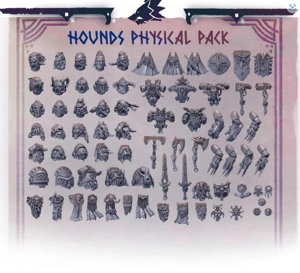 Primal Hounds Physical Pack | RPG Tabletop Miniature Wargaming Grim-Dark Sci-Fi  OPR Proxy