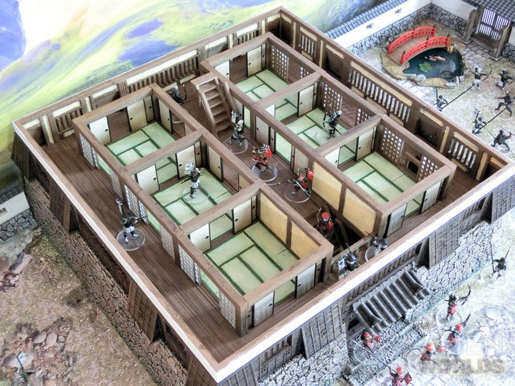 Samurai Castle With Underground Entrance 28mm 3D printed terrain test of honour