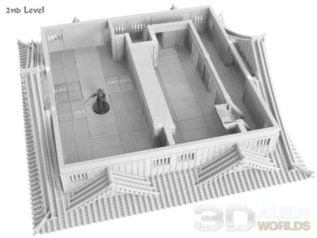 Samurai Castle With Underground Entrance 28mm 3D printed terrain test of honour