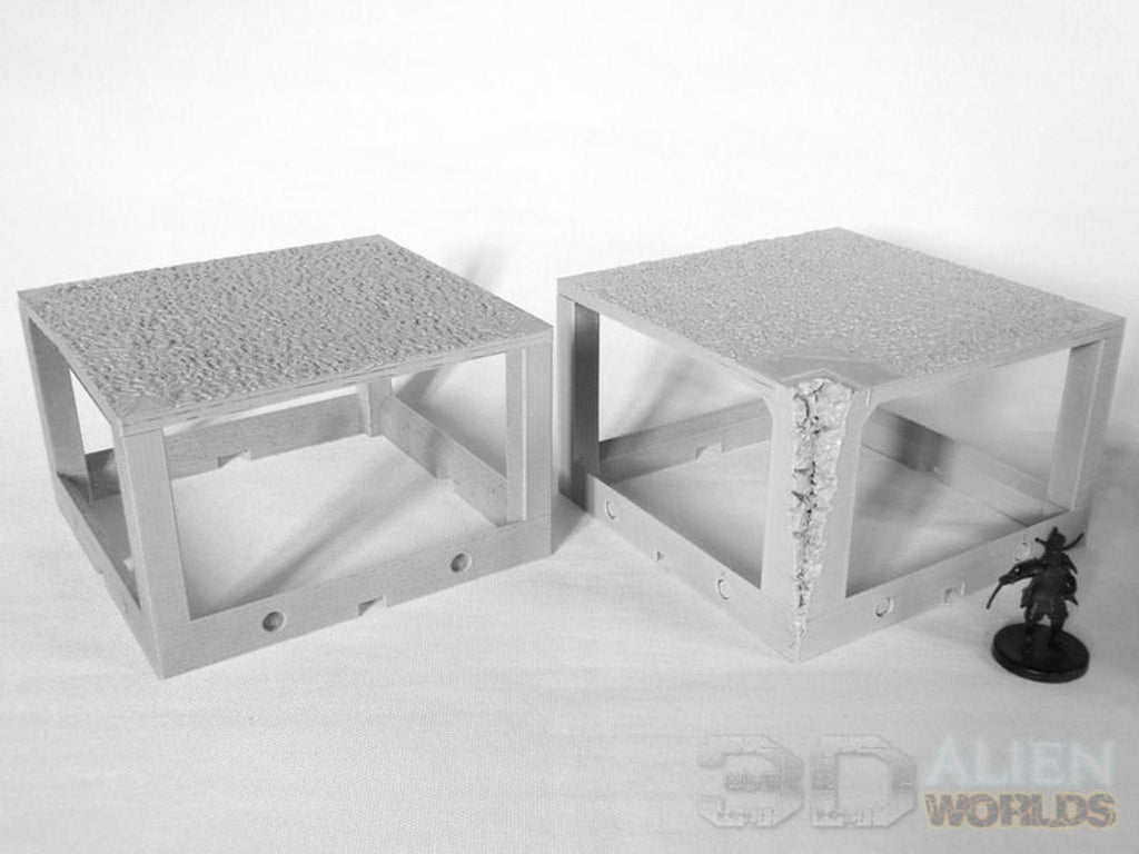 Samurai Castle Walls Inner Corner 28mm 3D printed terrain 3DAlienworld