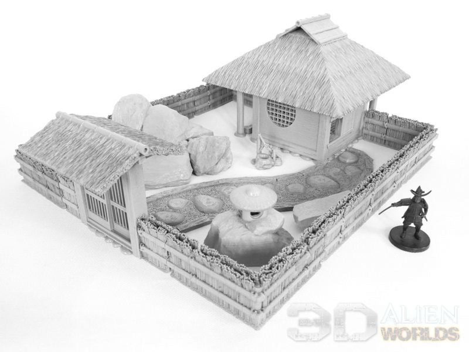 Samurai Tea House Set 28mm 3D printed Gaming terrain Bushido TOH - 3D Alien Worlds