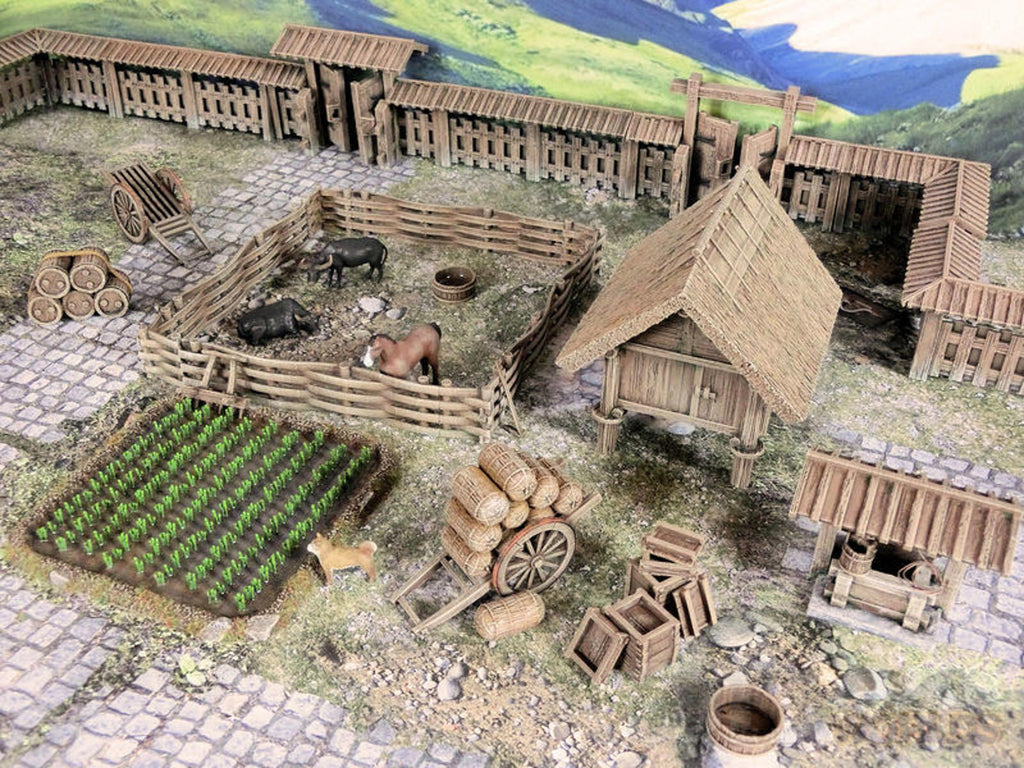 Samurai Farmyard Set 28mm 3D printed Gaming terrain - 3D Alien Worlds