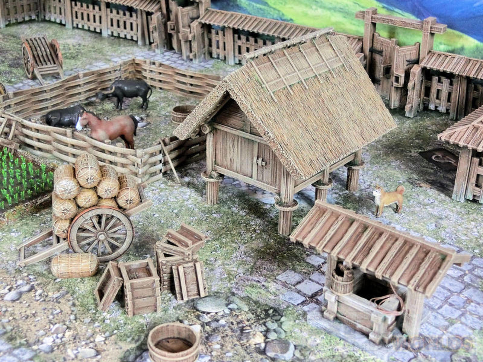 Samurai Farmyard Set 28mm 3D printed Gaming terrain - 3D Alien Worlds