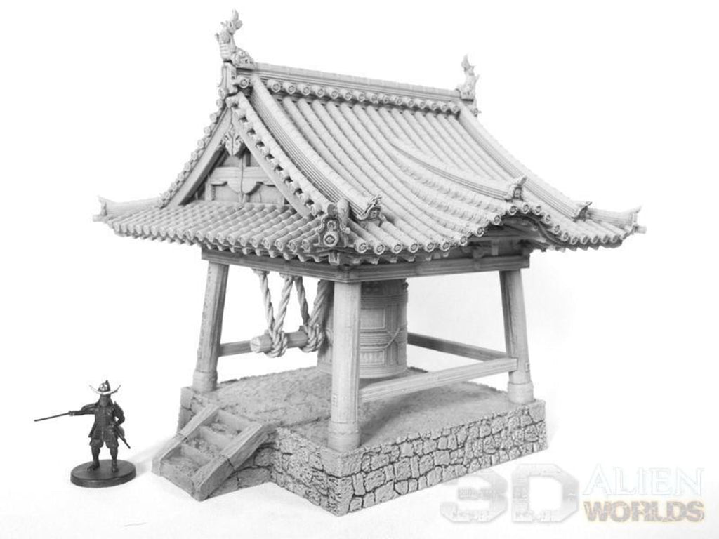 Samurai Temple Bell 28mm 3D printed Gaming terrain - 3D Alien Worlds