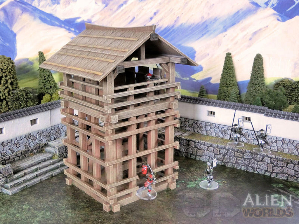 Samurai Watch Tower 28mm 3D printed Gaming terrain - 3D Alien Worlds