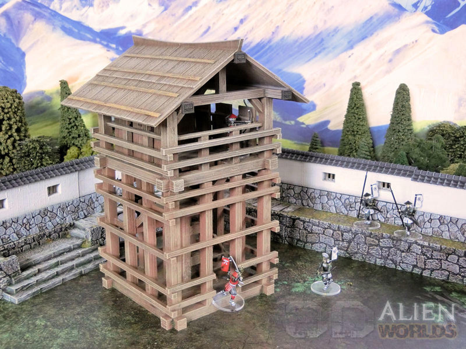 Samurai Watch Tower 28mm 3D printed Gaming terrain - 3D Alien Worlds