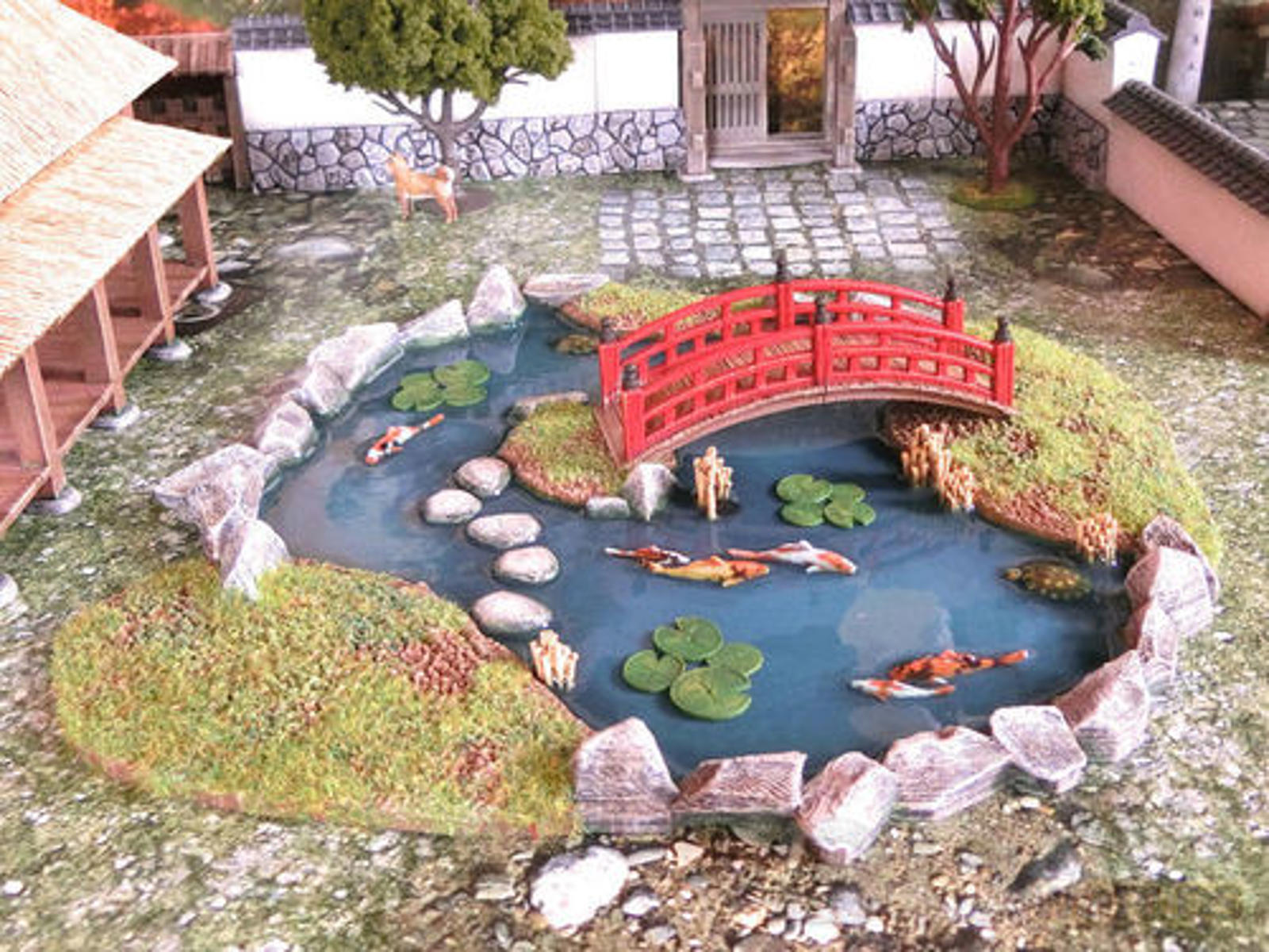Samurai Pond large Large 20cm, resin details 3D printed scatter terrain, TOH, Bushido