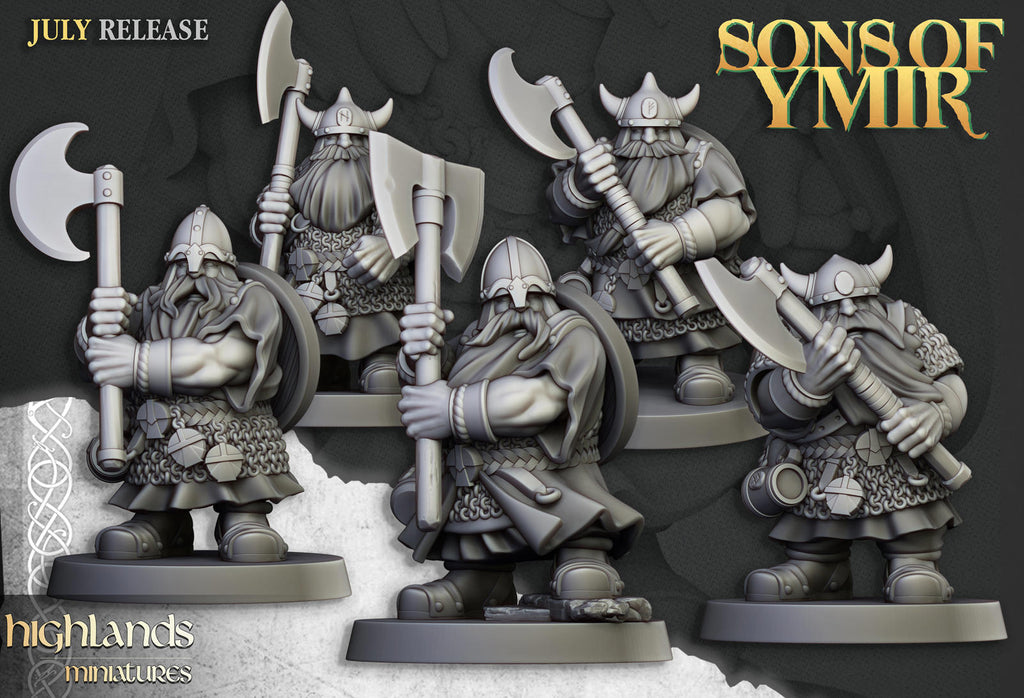 Dwarf Warriors with great weapons - Highlands Miniatures