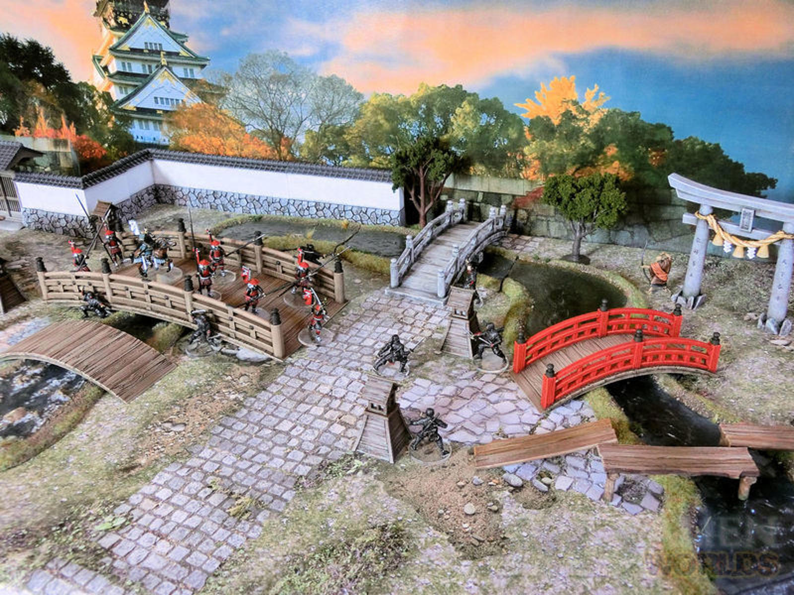Samurai Peasant bridge 28mm 3D printed terrain test of honour - 3DAlienworlds