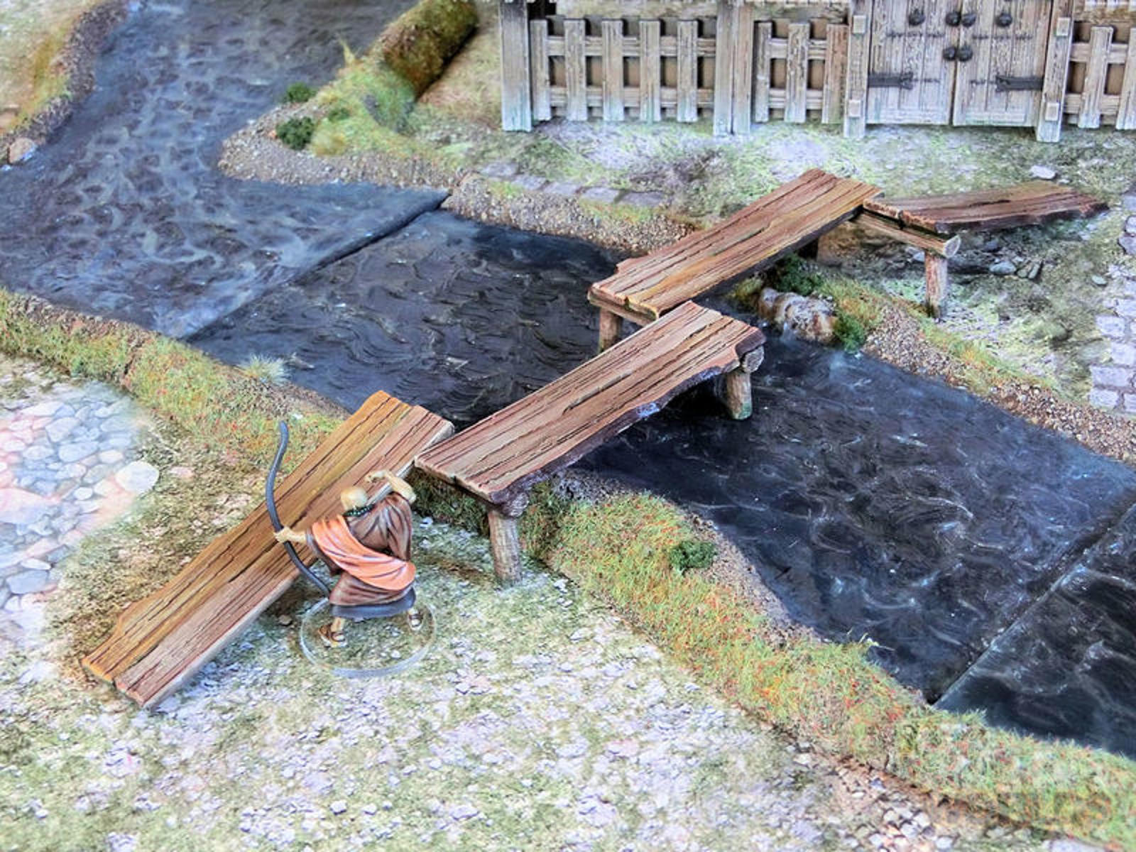 Samurai Peasant bridge 28mm 3D printed terrain test of honour - 3DAlienworlds