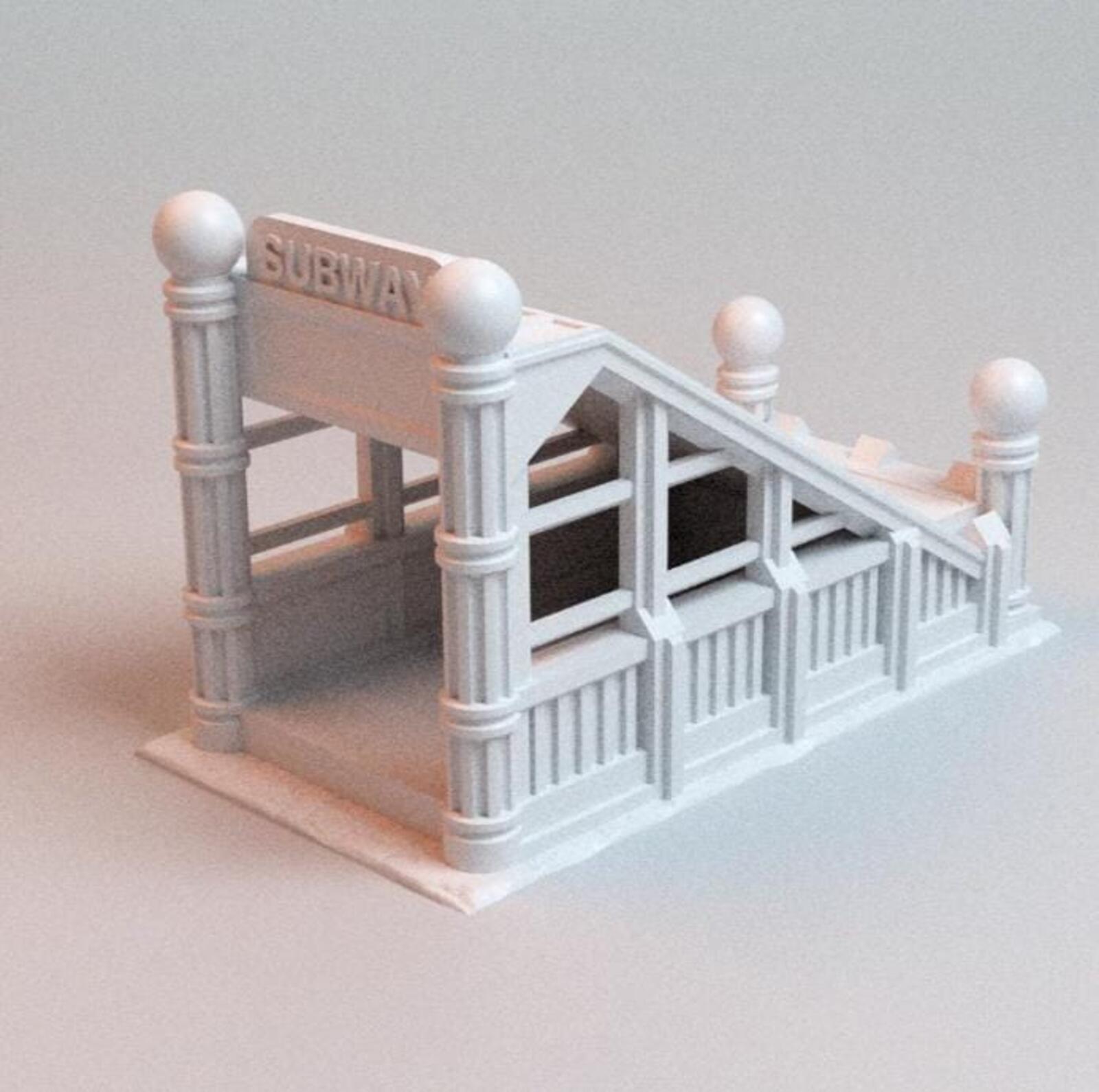 Urban Subway Entrance – Modern City Terrain for MCP  – Corvus Games Terrain