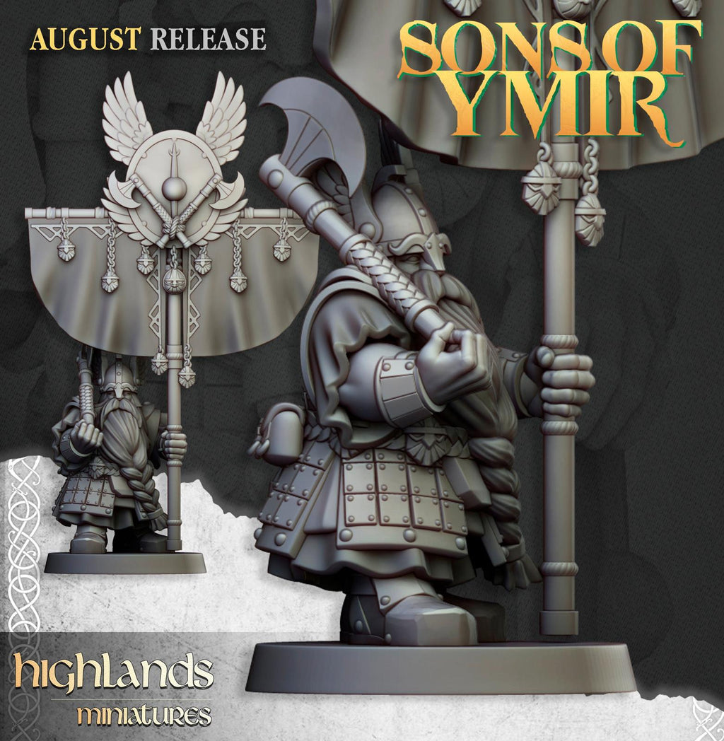 Dwarf Veterans with Two Handed Weapons - Highlands Miniatures