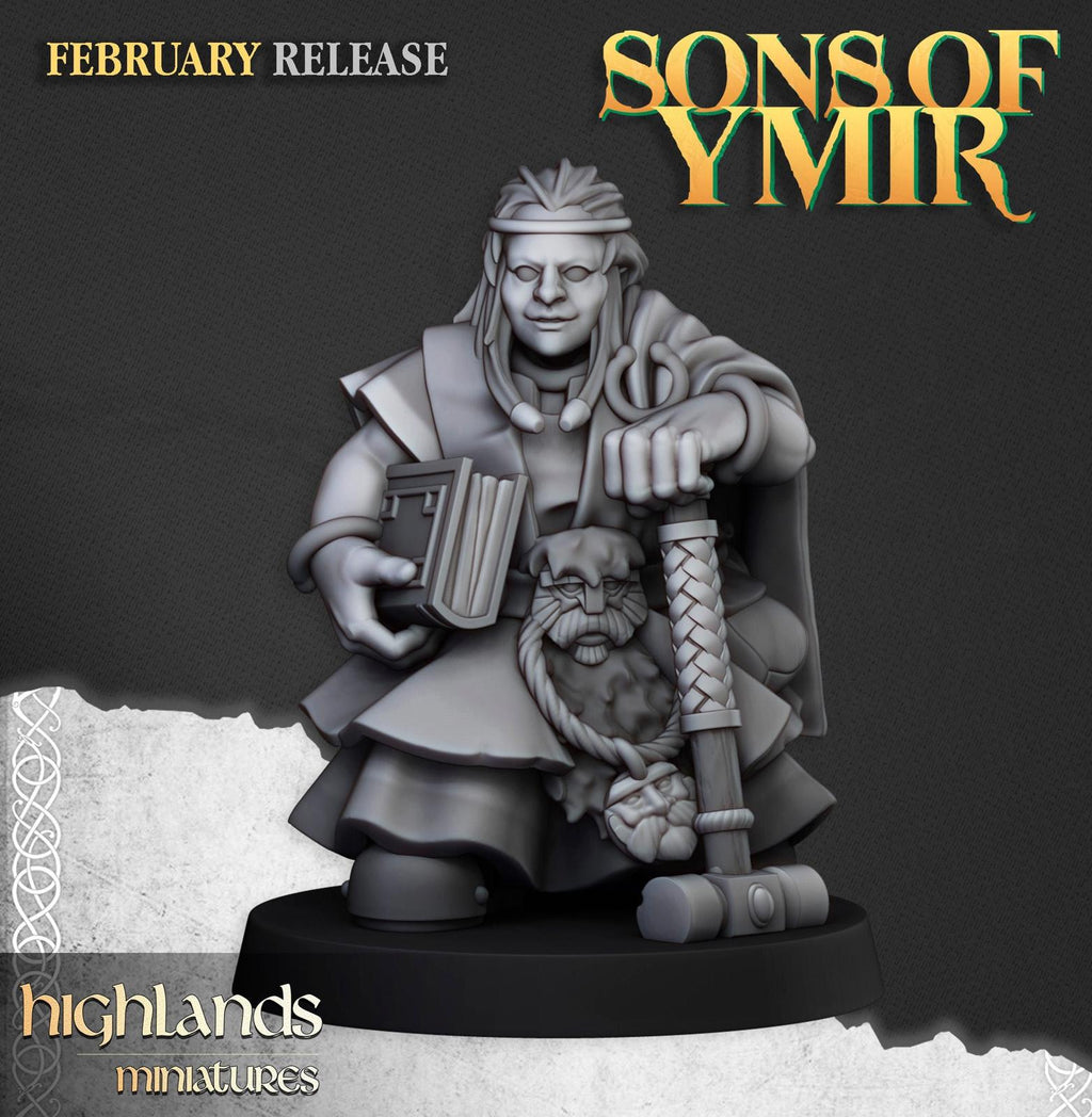 Female Dwarf Runepriest - Highlands Miniatures