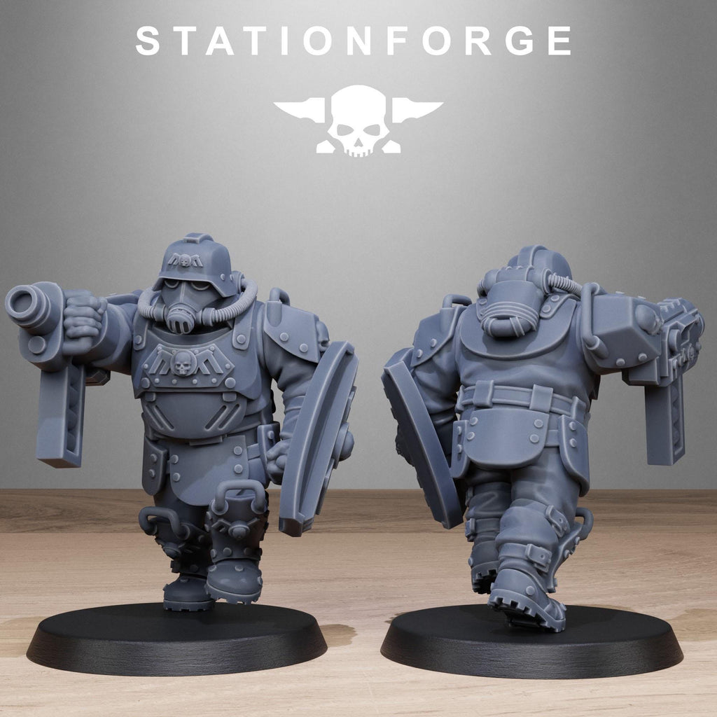 GrimGuard Armored Bull Ogre Mutants - Station Forge - Space Peace Keepers of Krieg 32mm