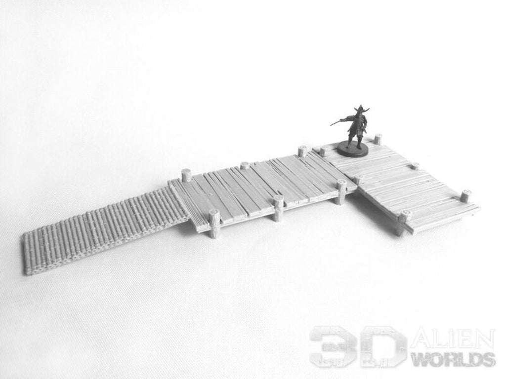 Samurai Fishing Village Jetty Set 28mm 3D printed Gaming terrain - 3D Alien Worlds