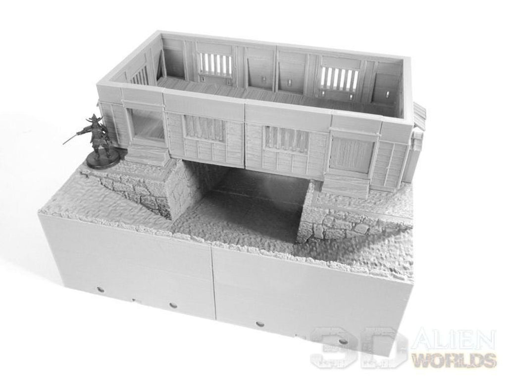 Samurai Castle Gate tower 28mm 3D printed terrain test of honour 3DAlienworld