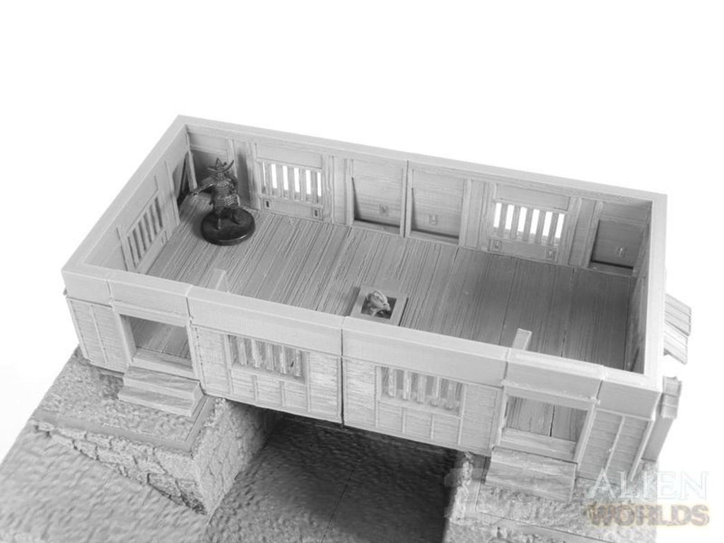 Samurai Castle Gate tower 28mm 3D printed terrain test of honour 3DAlienworld