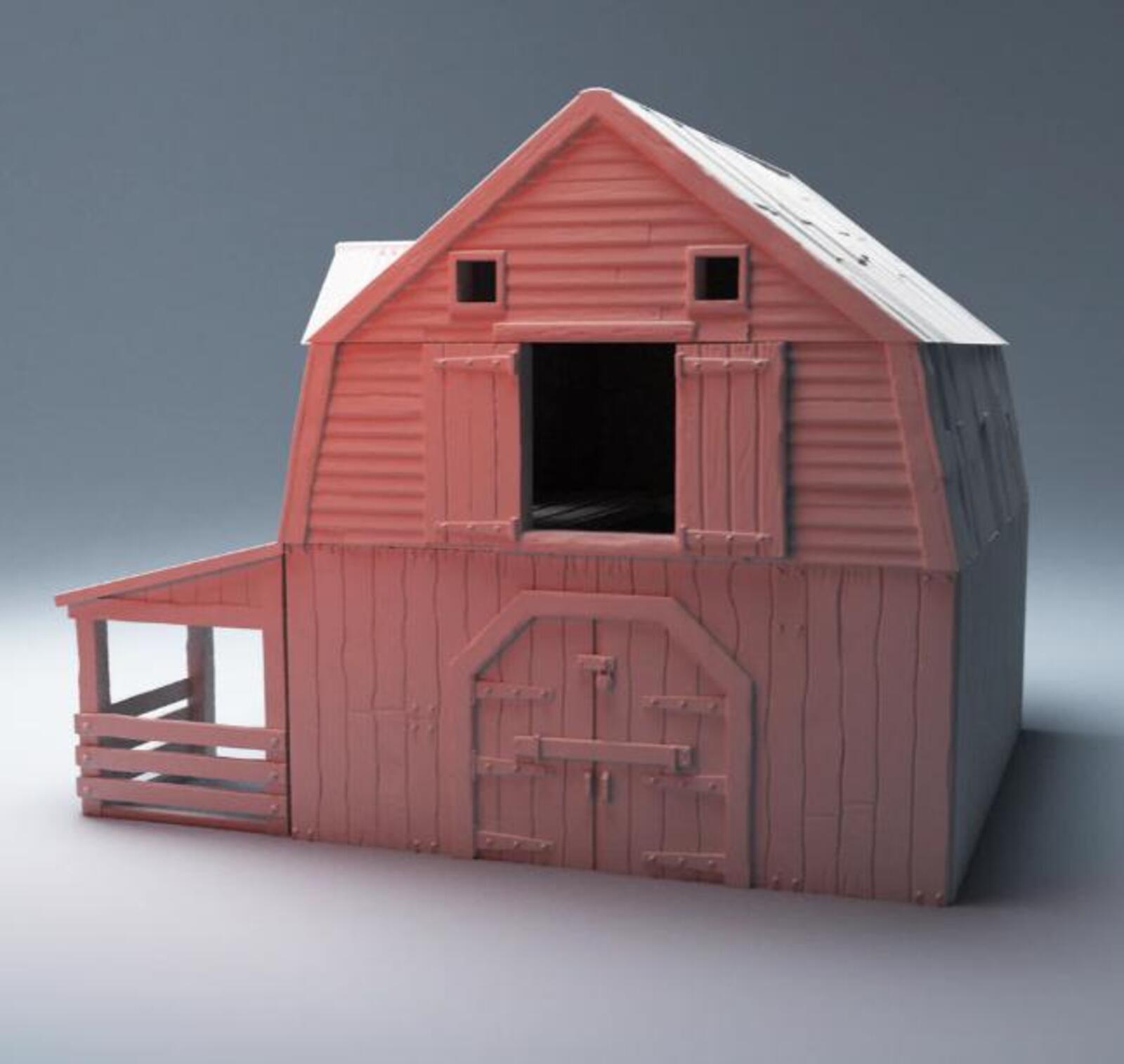 Urban Farmyard Barn – Modern City Building for MCP, Fallout, TWD – Corvus Games Terrain