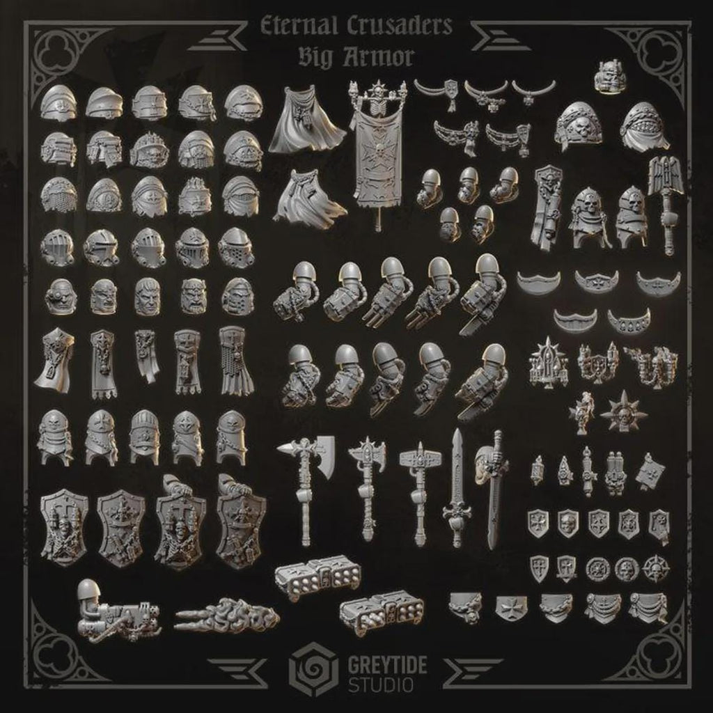 Eternal Crusaders Big Armor Priest Upgrade Set GreyTide Studio | Tabletop Miniature Wargaming Grim-Dark Sci-Fi  Proxy