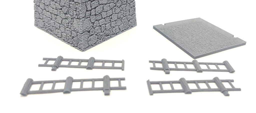 Samurai Castle Walls Corner 28mm 3D printed terrain test of honour 3DAlienworld