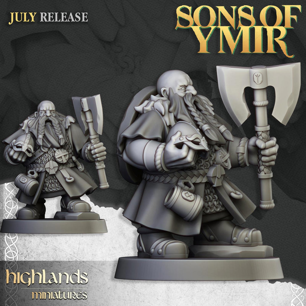 Dwarf Warriors with Shields - Highlands Miniatures