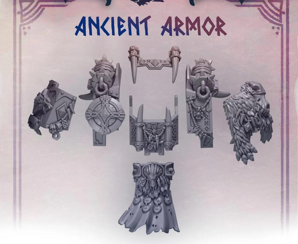 Primal Hounds Ancient Armor Pack | Tabletop Miniature Wargaming Grim-Dark Sci-Fi Proxy