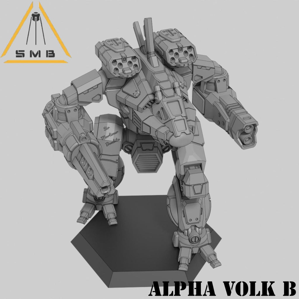 Alpha Wolf B | Sir Mortimer Bombito | American Mecha | Compatible with BT and other 6mm Tabletop Wargames