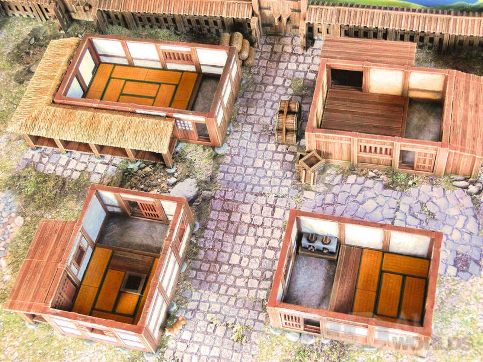 Samurai Farm Houses 28mm 3D printed Gaming terrain - 3D Alien Worlds