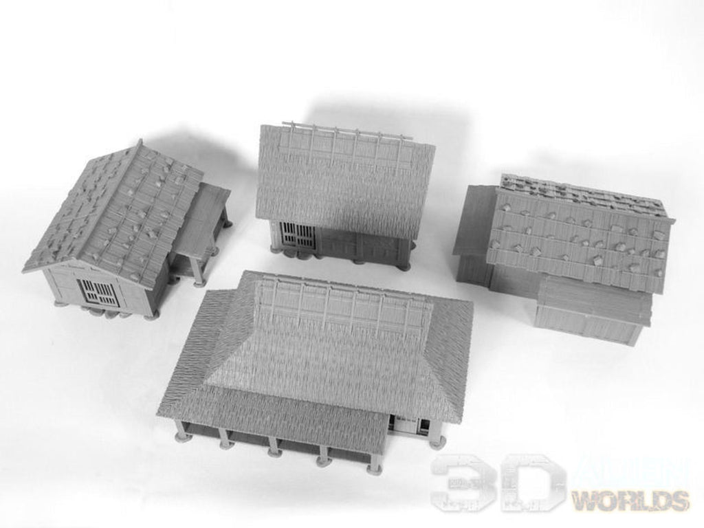 Samurai Farm Houses 28mm 3D printed Gaming terrain - 3D Alien Worlds